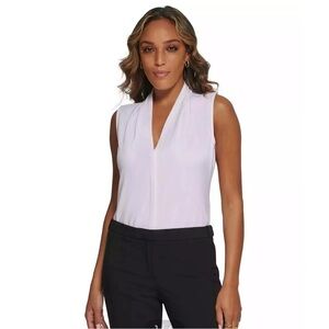 Elegant White Sleeveless‎ Top